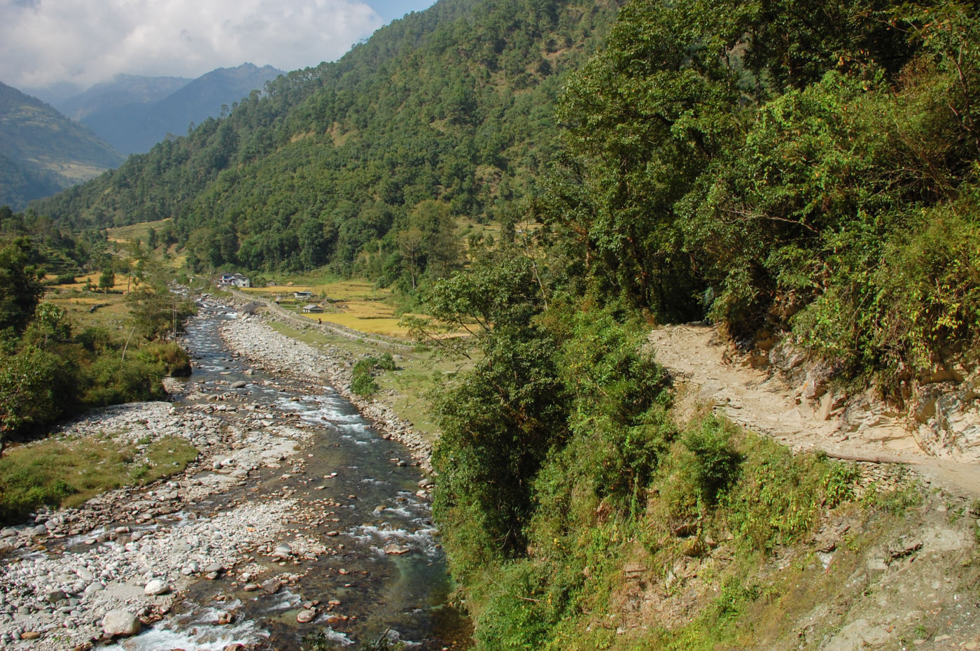 トレッキングルートとモディ川