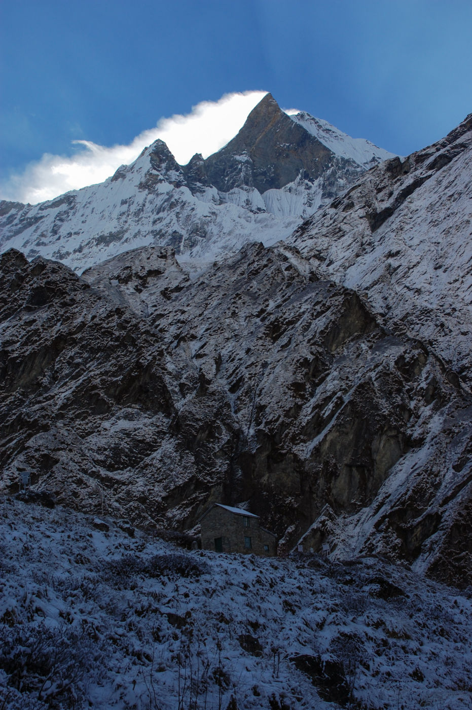 マチャプチャレ・ベースキャンプから眺めるマチャプチャレ